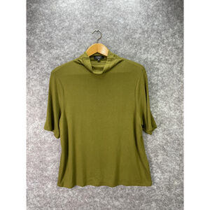 Banana Republic Shirt Womens 2XL Olive Green Soft Luxe Mock Neck Stretch Tee